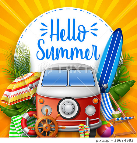 Hello summer. Camper van. 39634992