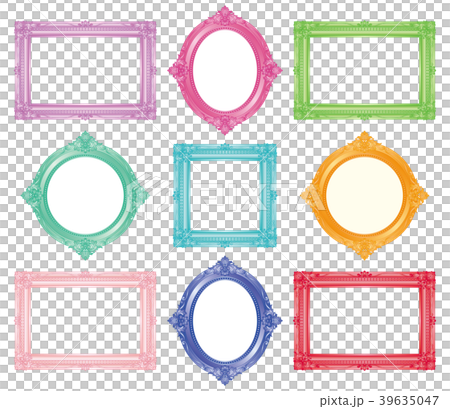アンティーク額縁　カラフル　セット 39635047