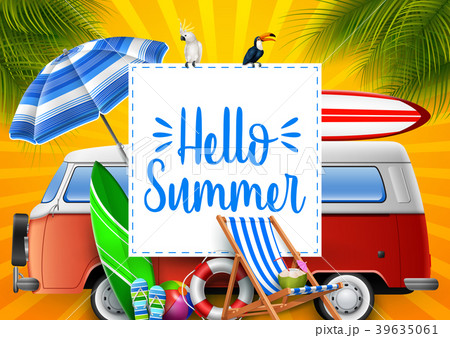 Hello summer. Camper van. 39635061