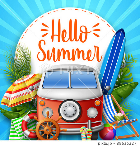 Hello summer. Camper van. 39635227