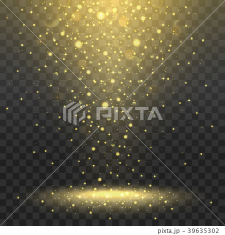Gold spotlights on transparent background 39635302