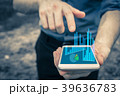 Hand pointing at mobile device for business 39636783