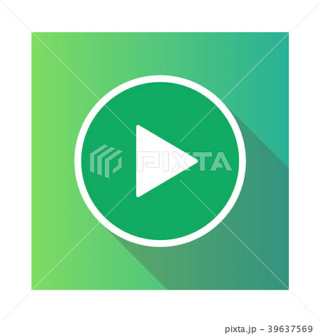 ビデオ動画再生ボタンのアイコンイラスト緑のイラスト素材