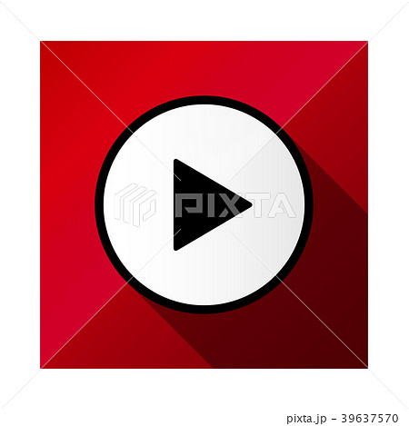ビデオ動画再生ボタンのアイコンイラスト赤のイラスト素材