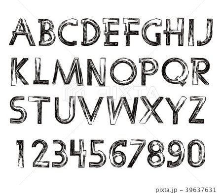 Handwritten calligraphic. Graphic vector alphabet. 39637631