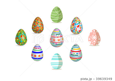 easter egg set pattern paint color 39639349
