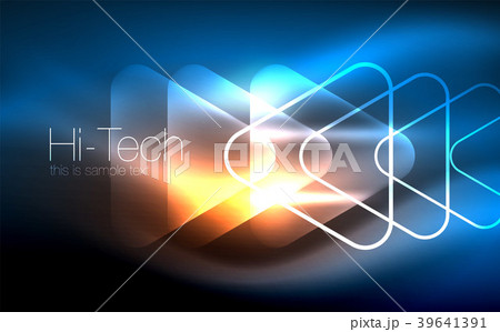 Glowing vector triangle geometric shapes in dark 39641391