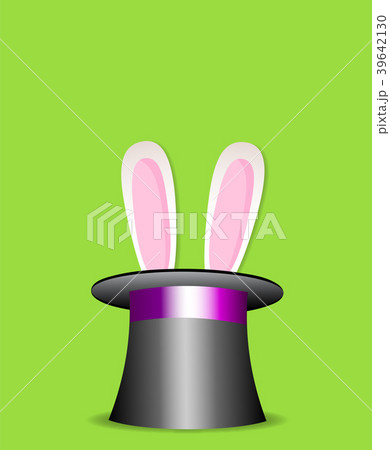 Magic trick rabbit in black cylinder hat. Magic trick rabbit in black cylinder hat. 39642130