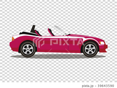 Red modern cartoon colored cabriolet car isolated Red modern cartoon colored cabriolet car isolated 39643590
