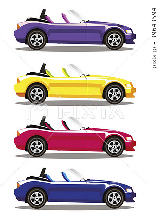 Set of modern cartoon colored cabriolet cars  39643594
