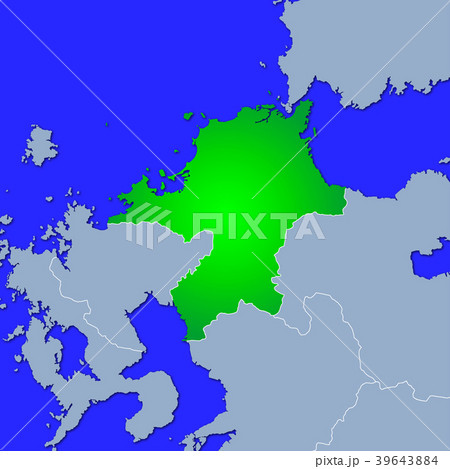 福岡県地図のイラスト素材