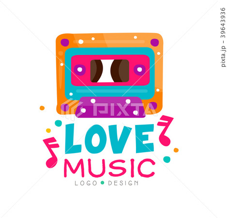 Original logo with bright-colored cassette and Original logo with bright-colored cassette and 39643936