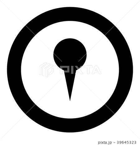 Location indicator or pin black icon in circle 39645323