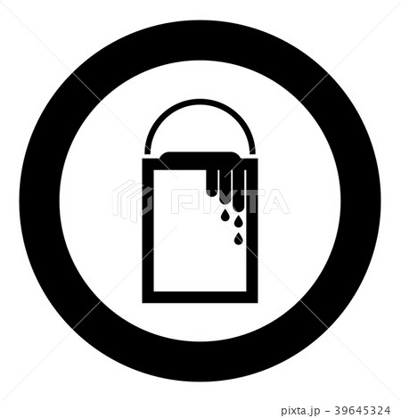 Bank with a paint black icon in circle 39645324