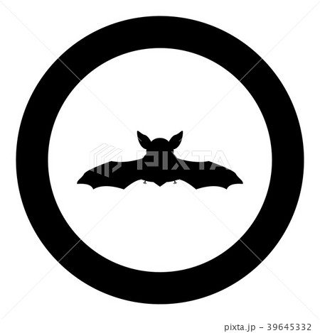 Night bat black icon in circle 39645332