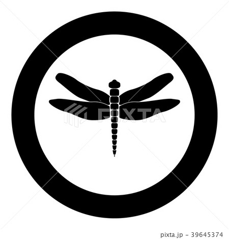Dragonfly black icon in circle Dragonfly black icon in circle 39645374
