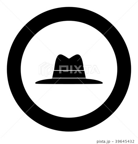 Hat black icon in circle 39645432