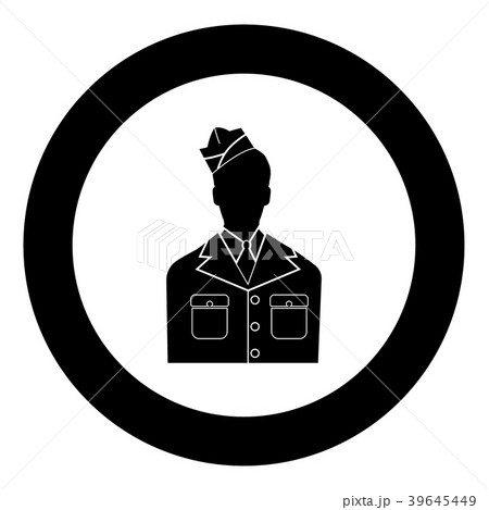 Veteran or soldier black icon in circle Veteran or soldier black icon in circle 39645449