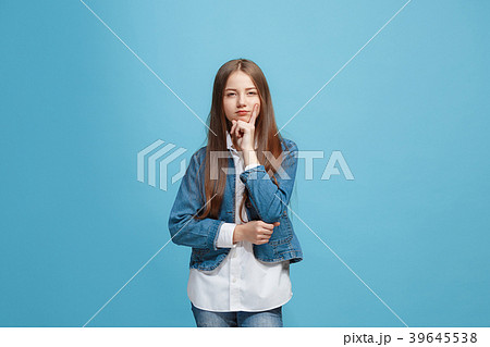 Young serious thoughtful teen girl. Doubt concept. Young serious thoughtful teen girl. Doubt concept. 39645538