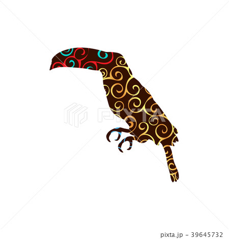 Toucan bird spiral pattern color silhouette animal 39645732