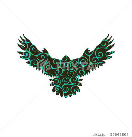 Falcon hawk bird spiral pattern color silhouette Falcon hawk bird spiral pattern color silhouette 39645802