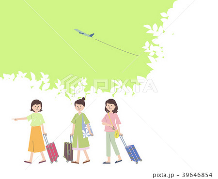 女子3人の旅のイラスト素材 39646854 Pixta