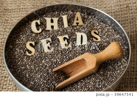chia seeds in bowl. salvia hispanica 39647541