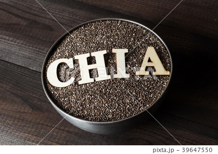 chia seeds in bowl. salvia hispanica chia seeds in bowl. salvia hispanica 39647550