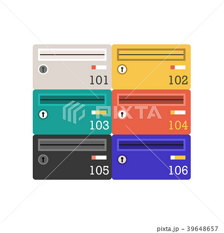 Colorful Letterboxes or Mail Post Icon Colorful Letterboxes or Mail Post Icon 39648657