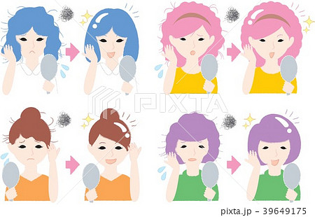 髪のクセが治って喜ぶ女性達 ビフォアーアフター 39649175
