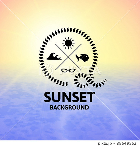 Yellow sunset with blue water sea surface Yellow sunset with blue water sea surface 39649562
