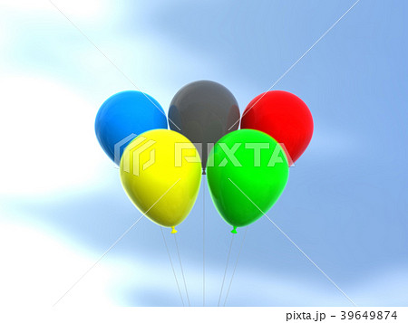 オリンピックイメージ　5つの風船 39649874