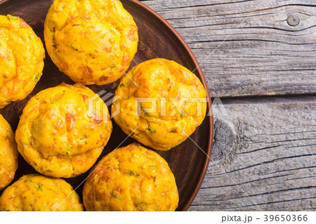 Homemade baked muffins with cheese 39650366