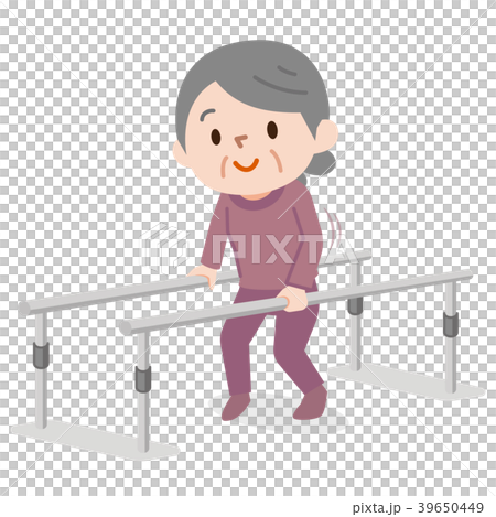 歩行訓練　シニア女性 39650449