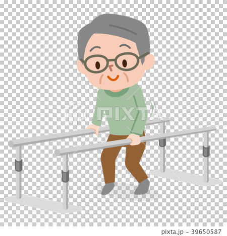 歩行訓練　シニア男性 39650587