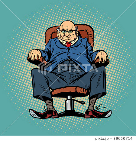 Old Boss In The Chairのイラスト素材