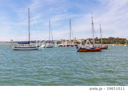 Yachts ships in the bay of the river Alvor. 39651011