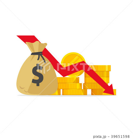 Money loss vector illustration, flat cartoon cash 39651598