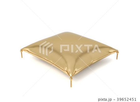 3d rendering of an isolated golden pillow with 3d rendering of an isolated golden pillow with 39652451
