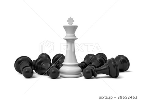 3d rendering of a white standing king chess piece 3d rendering of a white standing king chess piece 39652463