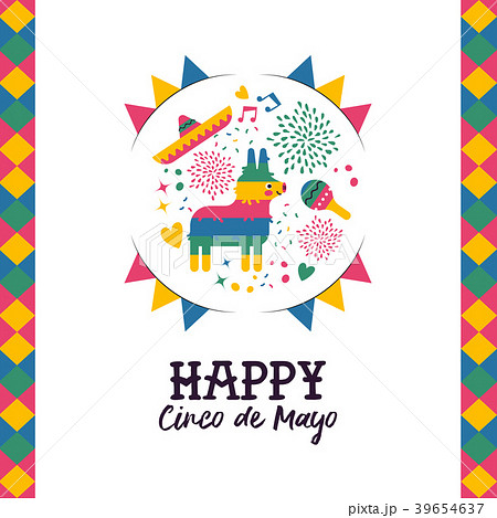 Cinco de mayo hand drawn pinata greeting card Cinco de mayo hand drawn pinata greeting card 39654637