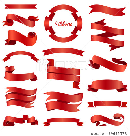 Ribbons banners, Illustration set and tape 39655578