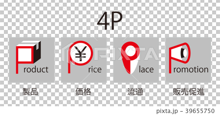 Marketing 4P analysis pictogram, icon Marketing 4P analysis pictogram, icon 39655750