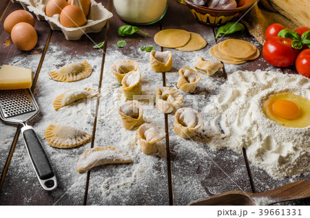 Preparing homemade tortellini 39661331