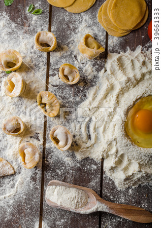 Preparing homemade tortellini Preparing homemade tortellini 39661333