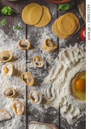 Preparing homemade tortellini 39661334