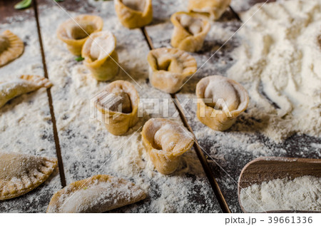 Preparing homemade tortellini 39661336