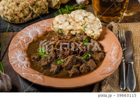 Beef goulash with dumplings 39663115