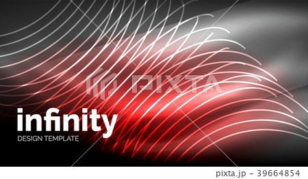 Abstract wave on dark background, shiny glowing 39664854