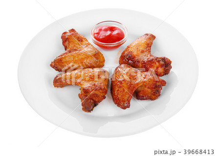 Grilled chicken wings with ketchup sauce Grilled chicken wings with ketchup sauce 39668413